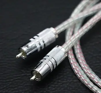 Audiocrast Par Serien 7N Sølv Forgyldt HIFI Stereo-CINCH-Kabel Hi-Fi-Lyd 2rca at 2rca Interconnet Kabel