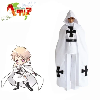 Axis Powers Hetalia Gilbert Beilschmidt Kostume Preussen Tyske Japansk Anime Cosplay Kostumer Sæt Tøj Kappe Hvid Dragt