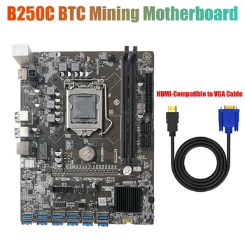 B250C Minedrift Bundkort med HDMI-Kompatibel med VGA-Kabel 12 PCIE-til USB3.0 GPU Slot LGA1151 Støtte DDR4 RAM til BTC