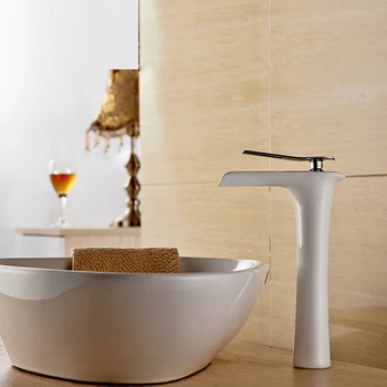 BAKALA Høj kvalitet mode design badeværelse bordplade, håndvask armatur messing materiale white water tap
