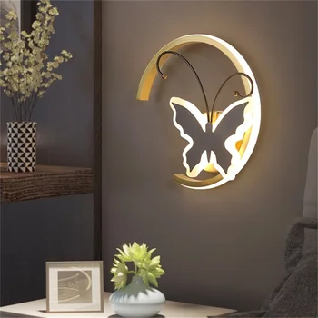 BROTHER Nordic Kreative Wall Sconces Kobber Lampe Moderne Butterfly Skygge LED-Lys Til Hjemmet