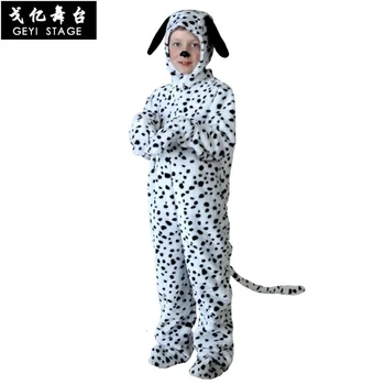 Baby Drenge Girls Onesie Dalmatians Plettet Hund Cosplay Kostume Flannel Varm Sort Hvid Søde Dyr Kigurumi Børn Buksedragt Pyjamas