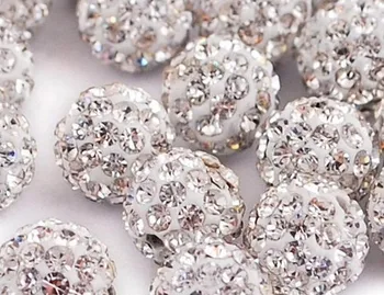 Bedste Crystal DHL, EMS Gratis DIY Billige 10mm hvid Mikro Bane Disco Kugle krystal perler passer halskæde armbånd hd23