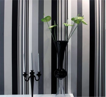 Beibehang Moderne enkel sort og hvid grå lodret stribet tapet soveværelse, opholdsstue, TV, baggrundsbillede