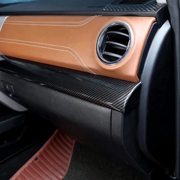Bil Central Kontrol Instrument Panel Dækker Trim Dekoration Strip for Toyota --2021 Tilbehør, kulfiber