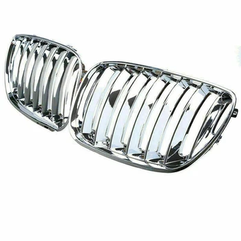 Bil Chrome Front Kofanger Grille Nyre-Grill for-BMW X5 E53 2004-2006