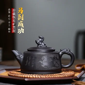 Blandet parti af sort mudder lilla ler tepotter og te sæt fra Yixing rå mine