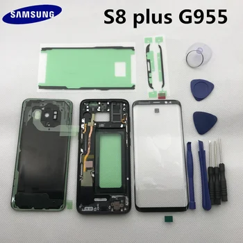 Boliger Tilfælde Midterste Ramme+Batteri Cover+Foran Skærmen Glas Len Til Samsung Galaxy s8 plus kant G955 G955F+Værktøjer