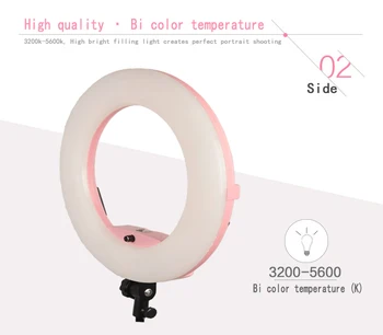 Brand Yidoblo FD-480II pink Bi-color Photo Studio Ring Lys LED Video Light Lampe Fotografiske Belysning 96W 5500K 480LED Lys