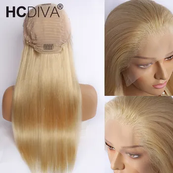 Brasilianske Lige 613 Blonder Frontal Paryk 150% Tæthed 13x4 Lige Lace Front Wig-613 Blonde Blonder Foran menneskehår Paryk Til Kvinder
