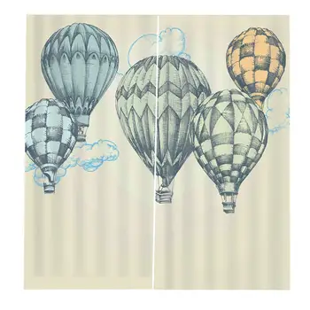 Brugerdefineret størrelse Blackout 3D Vindue Europæiske 3D Gardiner luftballon design Gardiner Til stuen, Soveværelset