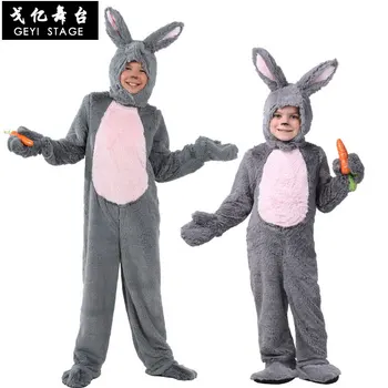 Børnenes Dag, luksus, grå, blød kanin dyr serie stage performance tøj, store søde plys ét stykke grå kanin