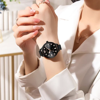 CRRJU Kvinder Luksus Mærke Ur 2021 Diamond Black Watch Kvinder Vandtæt Klæde Kvindelige Armbåndsure til Kvinder Relogio Feminino 2021