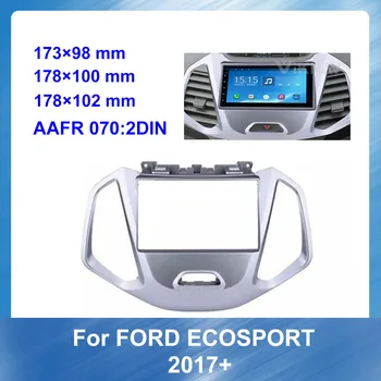 Car Radio stereo Montering installation Trim-Kit-adapter fascia FORD Ecosport 2017+ Bil genmontering af DVD-ramme i MØRKT SØLV