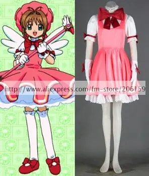 Cardcaptor Sakura Sakura Kinomoto Kort Captoring Version Cosplay Kostume