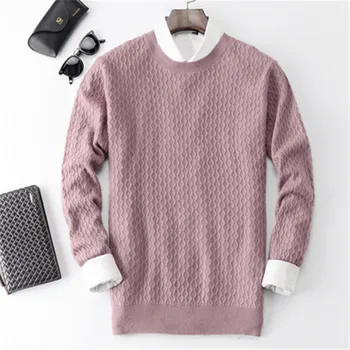 Cashmere snoet strik mænd mode Oneck solid kort H-lige pullover sweater 4color S-2XL engros-retail