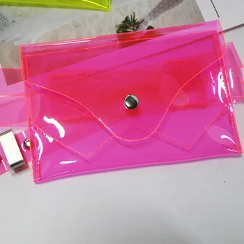 Cool Plastik Gennemsigtig Tyndt Bælte Mobiltelefon, der Kører Taske PVC Kvinder Bælte Dekorative Pin Spænde Womens Running Pose Kvinder Bælte