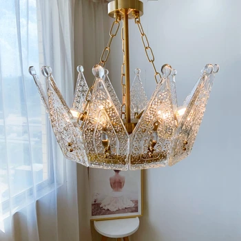 Crown Glas Stue, Soveværelse, Studie-og Restaurant Loft Lampe Post-Moderne Lys Luksus Kreative Lampe