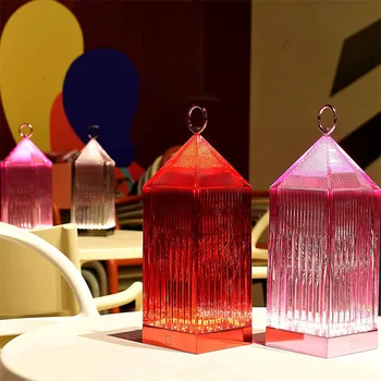 Crystal Tower Lys Kreative Omgivende Lys Genopladelige Trådløse Opladning Lampe RGB-Touch Dinning Hotel Lobby Belysning Dekoration