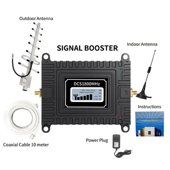 DCS 1800MHZ Trådløse Signal Forstærker LCD-Skærm Mobiltelefon Signal Booster Forstærker Antenne Kit