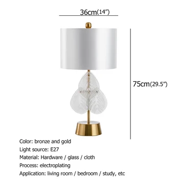 DLMH Moderne Bord-Lamper LED-Desk Lys Sengen Glas Hjem Dekorative til Soveværelse Stue Kontor Undersøgelse