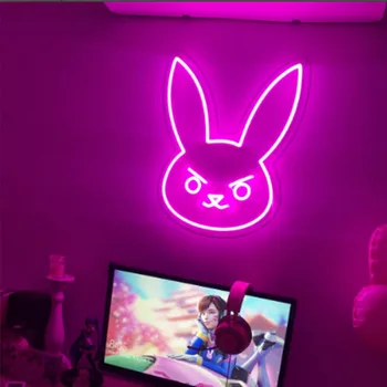 DVa Bunny Led Neon Tegn Tilpassede Dekoration Vise Akryl Flex-Kartellet Køligt Lys Til Butik Party Gave Hjem vægdekoration neon