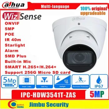 Dahua 5MP POE IP-Kamera IPC-HDW3541T-ZAS IR50M Stjernehimmel Indbygget Mic & SD-Kort Slot Vari-Focal Øjeæblet WizSense Network Camera