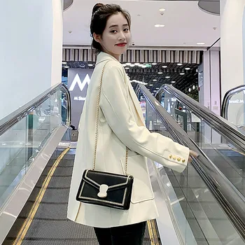 Dame Høj Kvalitet Hvid Blazere til koreansk Mode Trends Oprindelige Design Streetwear Teenage-Piger Løs Pasform, der Passer Jakke Toppe