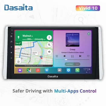 Dasaita For Toyota RAV4 2018 2019 2020 Bil Radio Apple Carplay Android Auto Mms Video-Afspiller Navigatio 4G 64G Stereo