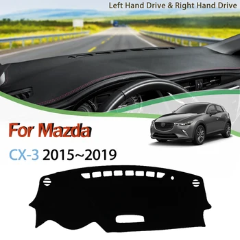 Dashboard Mat Streg Dækning For Mazda CX-3-2019 Anti-Slip Mat Kunstig læder Parasol Dashmat Tæppe Tilbehør CX3 CX 3