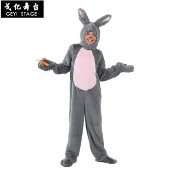 Deluxe-For Børn Bodyer Dyr Vinter Varm Kanin Tøj Barn Grå Bunny Kostume til Cosplay Halloween Tema fødselsdag Søde hot
