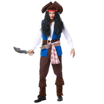Deluxe-Pirat Kostume til Mænd Voksne Halloween Kostume Til Voksne halloween kostume til mænd
