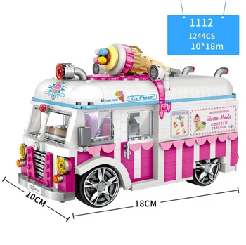 Disney world park køretøj mini blok Disneyland ice cream lastbil samle model mursten pædagogisk legetøj for børn gave