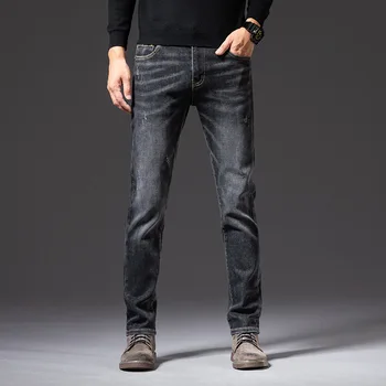E110312 Slanke Mænd Stretch Jeans Straight Jeans Med Huller i Efteråret og Vinteren, Mens Tynde Bukser Korea Version
