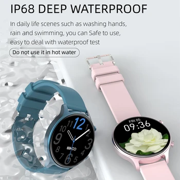 EKG-Aluminium Legering Smart Ur til Mænd med Fuld Runde Fulde Touch Screen-IP68 Vandtæt puls Kvinder Smartwatch Til Xiaomi GTS DK18