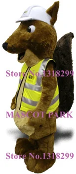 Egern trafik politi Maskot Kostume med refleksvest, Voksen Størrelse Søde Tegneserie Egern Tema Dyr mascotte fancy kjole