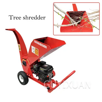 Elektrisk Træ Shredder Lille Frugthave Benzin Knuser Mobile landskabspleje Savsmuld Knusning Træ Shredder