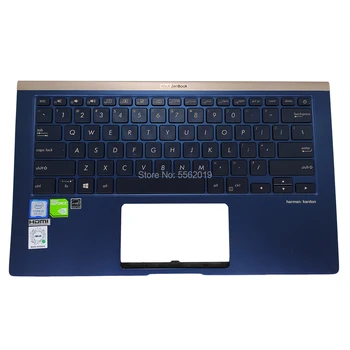 Engelsk Udskiftning Tastaturer til ASUS vivobook 15 X512 zenbook UX433 UX431 FA sølv med blå Håndfladestøtten dække tastaturet virker