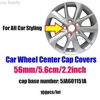 Engros-Pris 100PCS ABS Wheel Center Cap Hjul navkapslen 56MM 5.6 CM 2,2 TOMMER Bil Styling Emblem