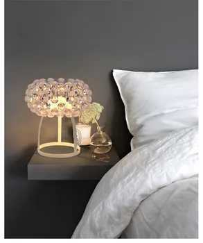 Enkel akryl crystal bordlampe soveværelse sengen sved perler ion Bord Lys spisestue hotelværelse Hjem Tabel Belysning TA002