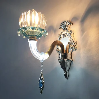 Europa-Soveværelse led Væg Sconce crystal sengelampe, Stue væglamper Tv Midtergangen Spejl 1-2 Hoveder fransk Crystal Led-lys