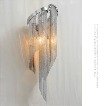 Europa-moderne sengen væglampe led midtergangen lampe luksus kvast kæde væglampe kreative home hotel belysning