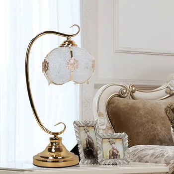Europa-style bordlampe soveværelse sengelampe, moderne minimalistisk varm bordlampe