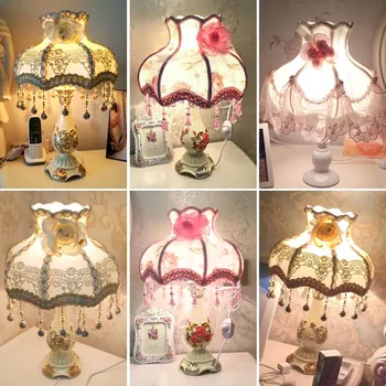 Europæisk stil lampe kreative luksus varm pastorale Prinsesse soveværelse sengelampe lampe