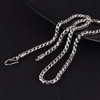 FNJ 5mm Vand-Bølge Kæde Halskæder 925 Sølv 50 cm til 60 cm Oprindelige S925 Thai Sølv Halskæde Smykker at Gøre Vintage