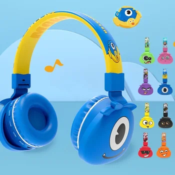 FOR Klar Monster Hovedtelefoner Trådløse Børn Bluetooth-Hovedtelefoner, Tegnefilm Headset Ove-Ear Gaming Hovedtelefoner Dreng Piger Gave