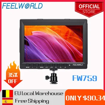 Feelworld FW759 7 Inch On-Kamera Felt DSLR Video Monitor med Toppede Fokus IPS 1280x800HD 7