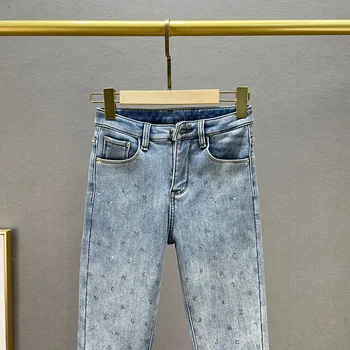 Fleece-Foret Tykke Jeans Kvinder ' s Trendy 2021 Nye Kvindelige Vinter Jeans Elastisk Varm Boring Tynde Jean Bukser Kvinde Denim Buks