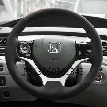 For Honda City Civic XR-V Kriterier, der Passer Vezel Overenskomst CR-V, håndsyet rat cover læder ruskind carbon fiber grip dække
