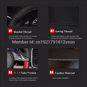 For Honda Civic 10 Crider 2019 CRV Hånd syning Carbon fiber Black Læder rat dække